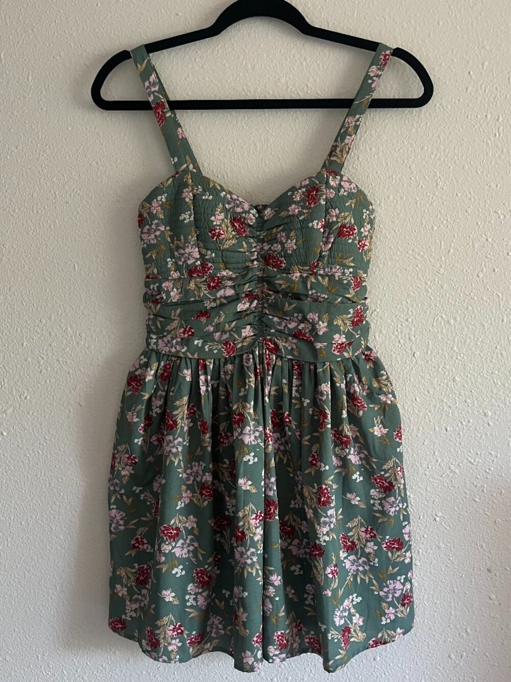 B.O.G Collective Green Floral Fit & Flare Dress NWT Size Small Cottagecore